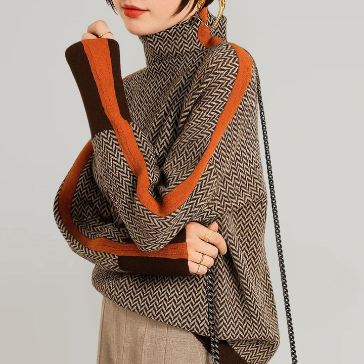 Hannah™ | Rollkragenpullover mit Kontraststreifen