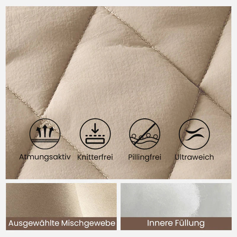 Gestrickte Patchwork-Pufferjacke für Damen