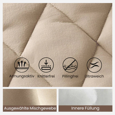 Gestrickte Patchwork-Pufferjacke für Damen